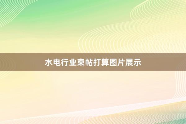 水电行业柬帖打算图片展示
